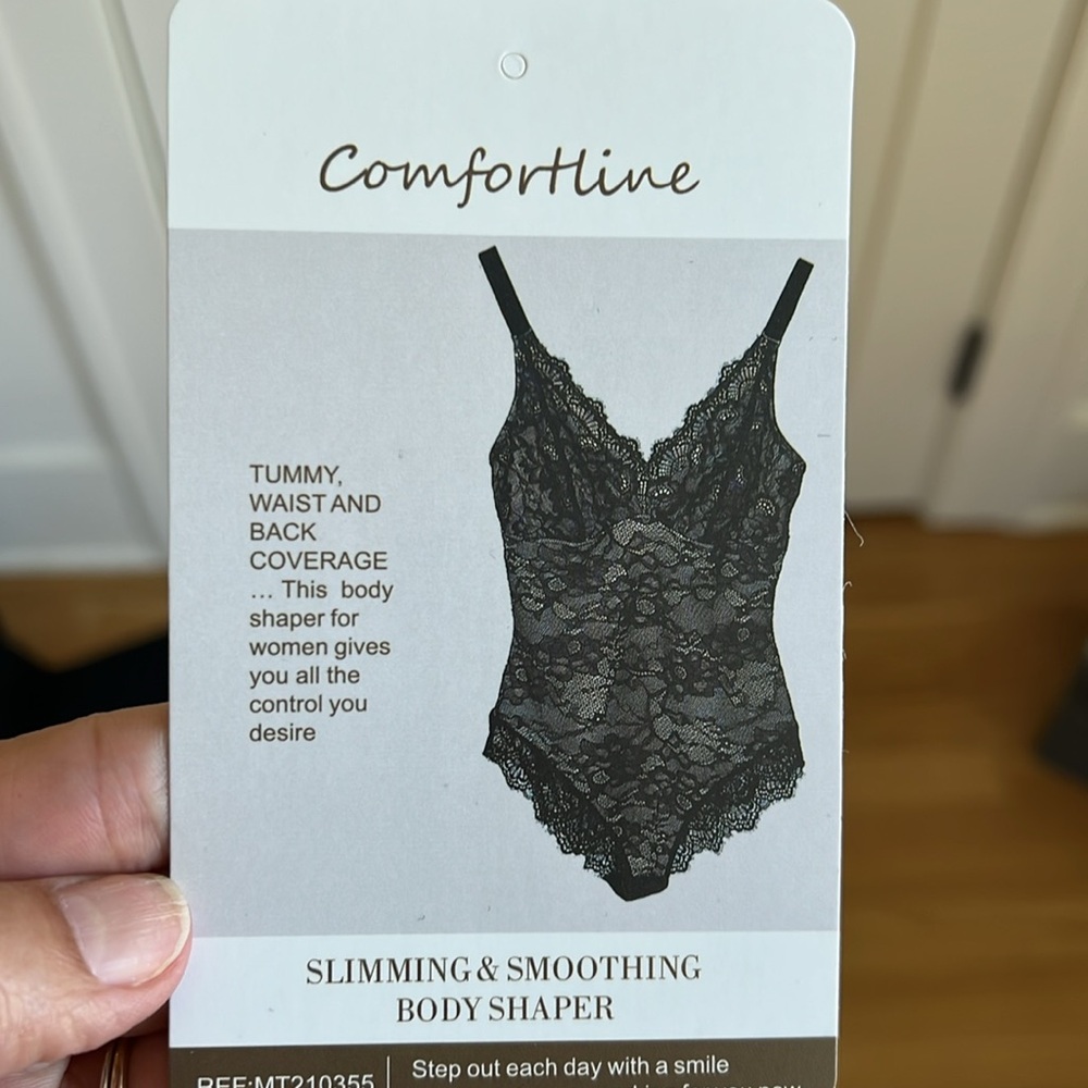 🕶️Shapellx Shapewear Firm Control Smoothing Full Lace Black Bodysuit XL - Picture 6 of 8